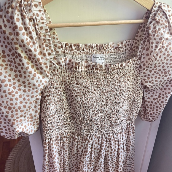 NWT Fashion Jackson x Amazon The Drop White Prairie Dot Midi Tiered Dress - Picture 7 of 12